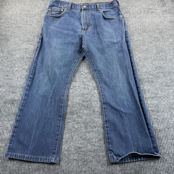 Levis 517 Jeans Mens 32x25 Blue Medium Wash Bootcut Mid Rise Denim Casual - Picture 2 of 8